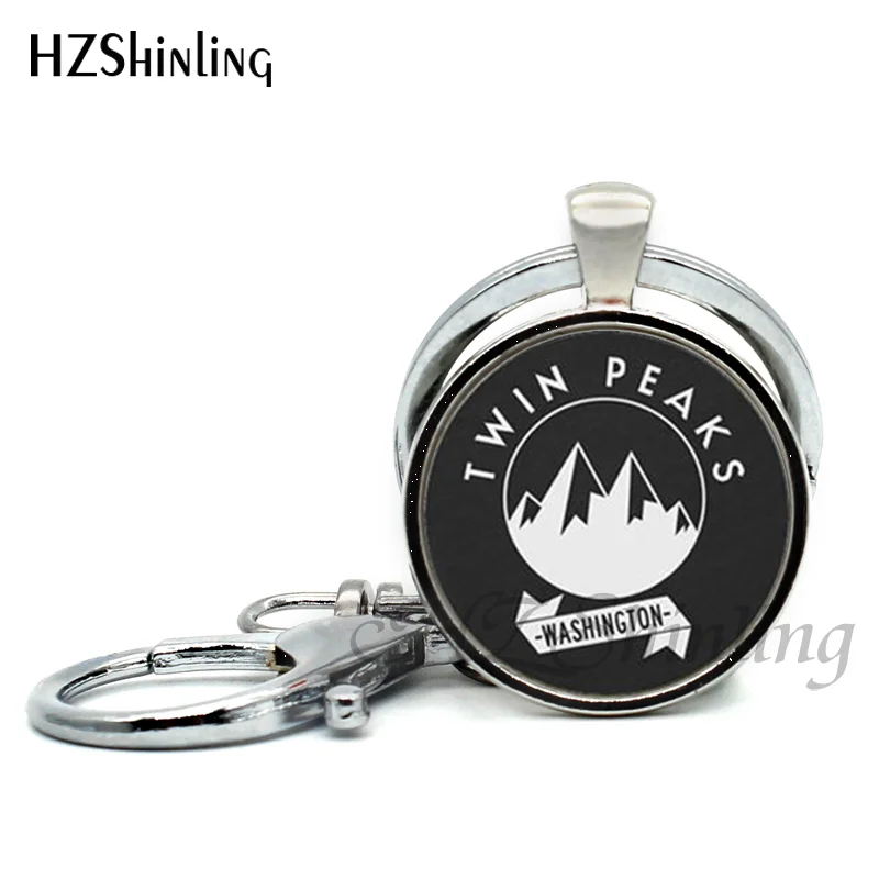 2017 New Fashion Twin Peaks Inspired Keychain Handmade Round Twin Peaks Bookhouse Boys Key Ring for Car Accessories Key Chains