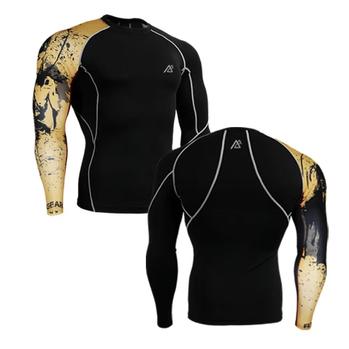 

Men`s Single Sleeve Printed CPB32 Fitness Running Compression Base Layer Elastic Quick Dry Workout Training Tops Shirts