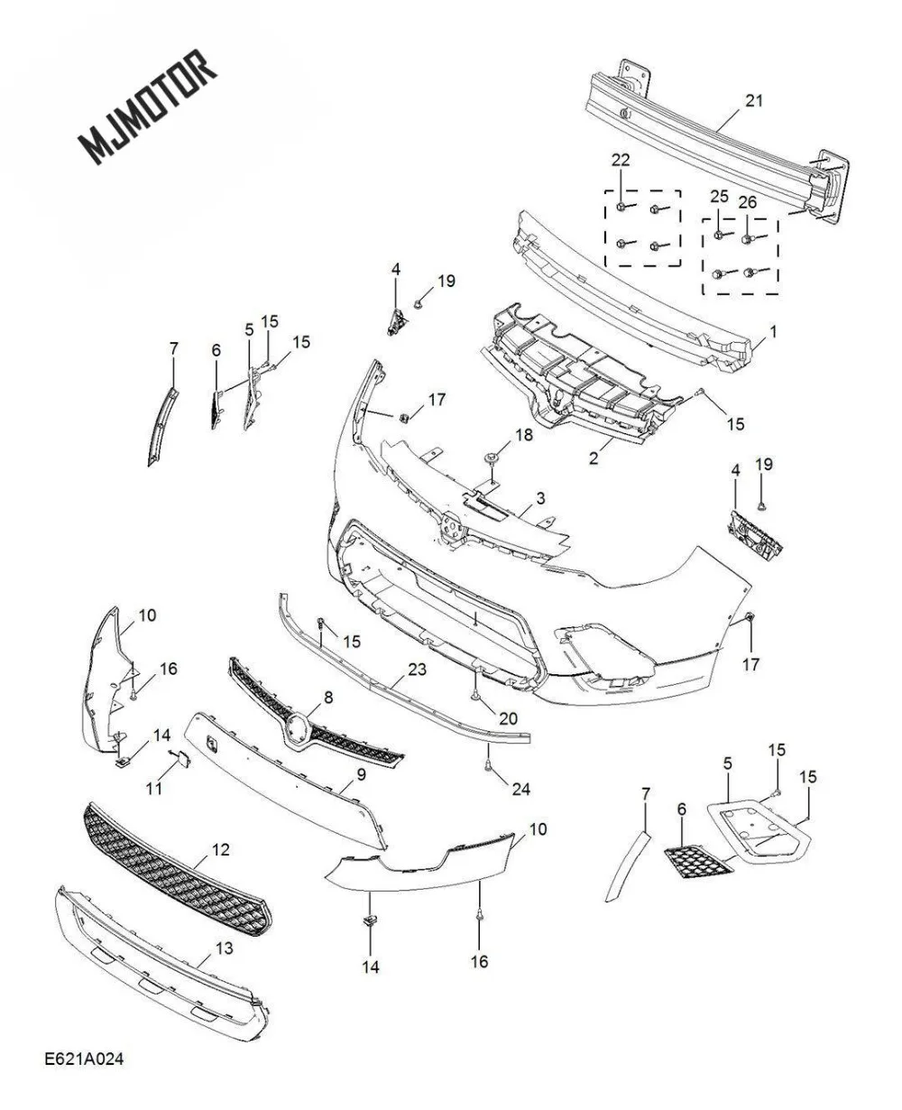 1pcs Front bumper bracket left / right side BRACKET-FRT BPR FASCIA SI MTG for Chinese SAIC MG3 2013 Auto car motor part 10054845