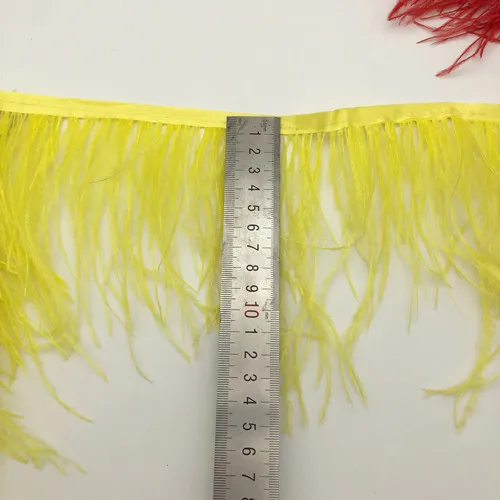 10yards in a pack .More than 50colors Ostrich Feather Fringe Ribbon Trim Price for DIY Craft size:13-15cm