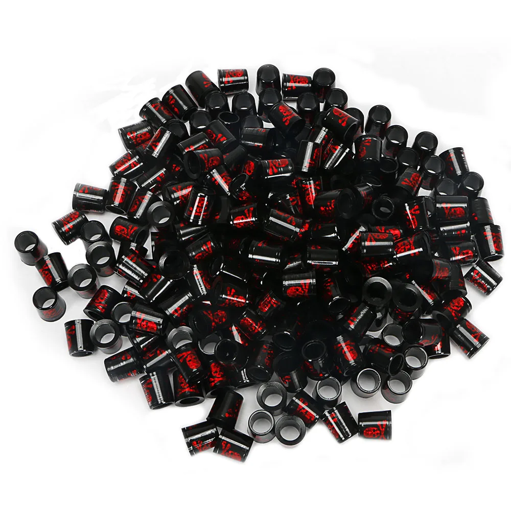 Free shipping GOLF ferrules for irons and wedges spec : inner * higher* outer size 9.3 *15*13.8 mm black with red  Skull