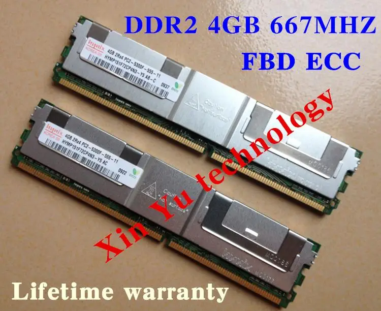 Pour Hynix 4 Go 8 Go 2 Go DDR2 667MHz PC2-5300 2Rx4 FBD ECC serveur mémoire FB-DIMM RAM garantie à vie