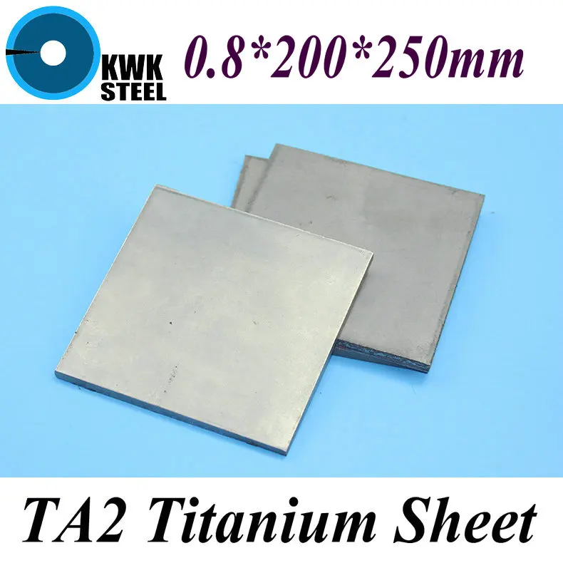 0.8*200*250mm Titanium Sheet UNS Gr1 TA2 Pure Titanium Ti Plate Industry or DIY Material Free Shipping