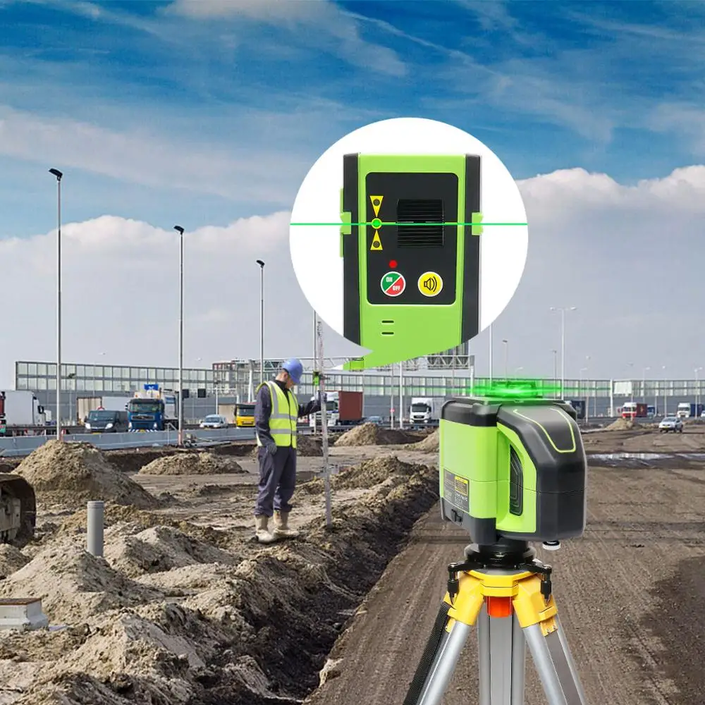 Huepar-Electronic Auto-Nivelamento 3D Green Beam Laser Level, 3x360 Linha Cruzada, Nivelamento de Três Planos, Alinhamento-Função de Inclinação Dupla
