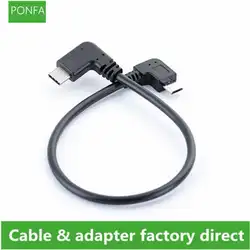 90 Degree 3.1type-c to Micro USB 2.0 90 Degree data line copy line charging OTG contact line cable Connector For Mobile phone