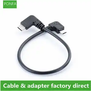 Bilashmart 90 Degree 3.1type c to Micro USB 2.0 90 Degree data line copy line charging OTG contact line cable Connector Mobile phone