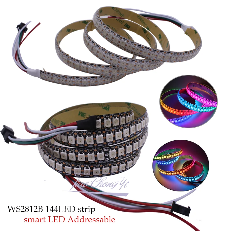 

WS2812 WS2812B 1M 2M DC5V 144leds/m Full Color LED Pixel Strip Built-in 2812 Chip 5050 Dream Color RGB LED Diode Ribbon lamp