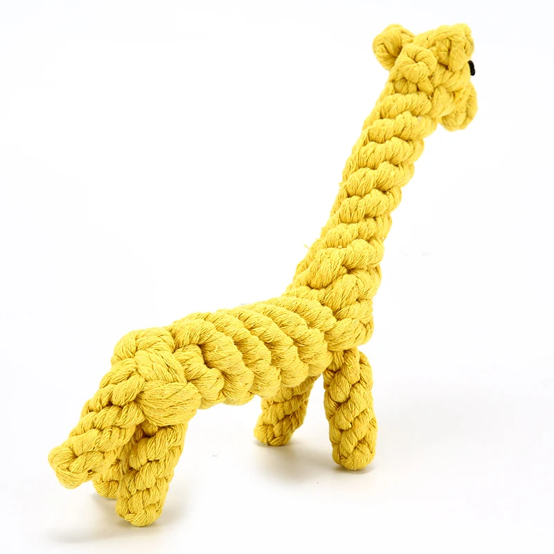 Pet Dog Toys, Handmade Cotton Dog Rope Chew Toy, Giraffe Toy for Large Small Dogs, Tooth Cleaning Toy for  Dog Product TY0040