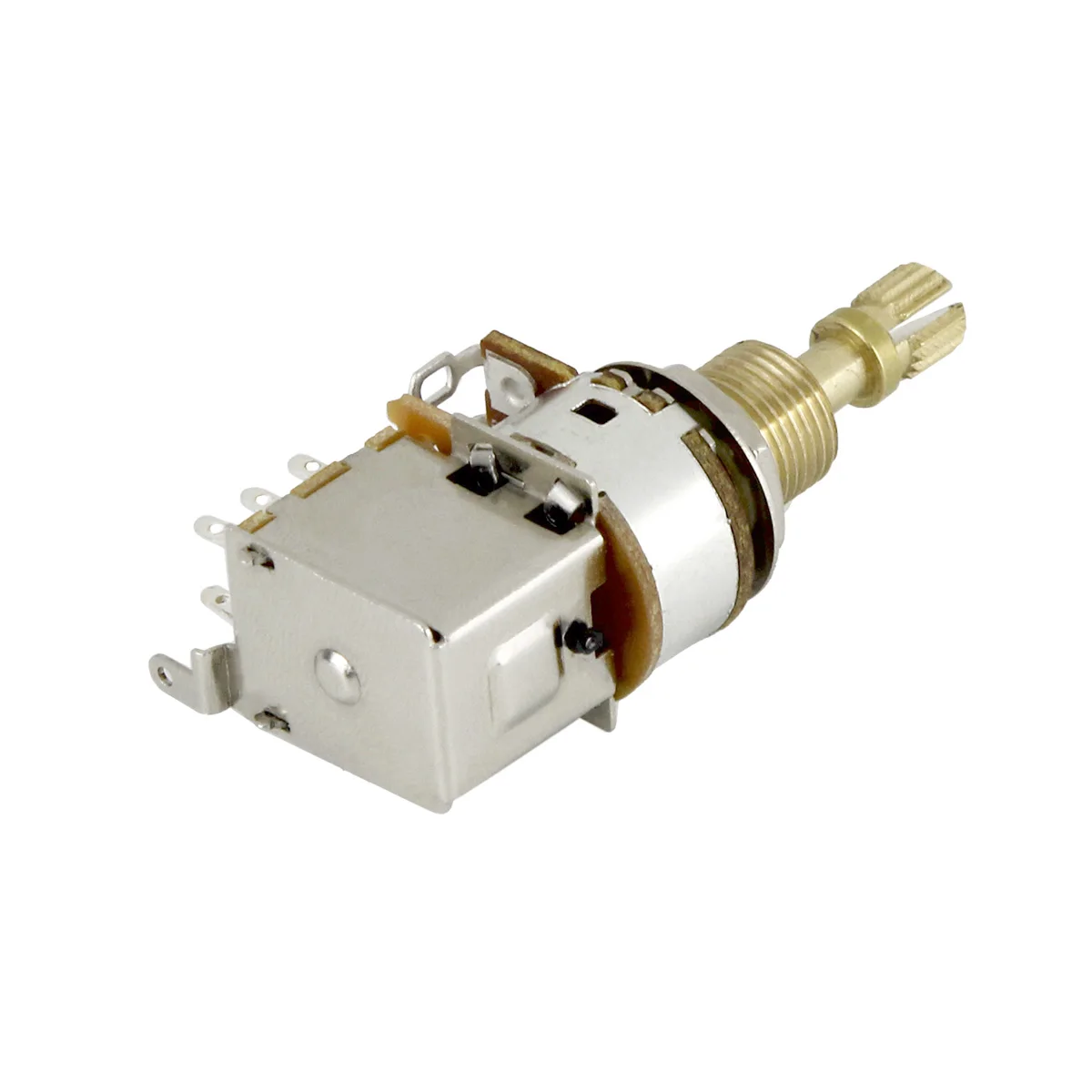 FLEOR 1 Stück Gitarren-Potentiometer Push-Push-Potentiometer A250K / B250K / A500K / B500K Kupfer Langer geteilter Schaft (kein Ziehen mehr möglich) – Detail 5