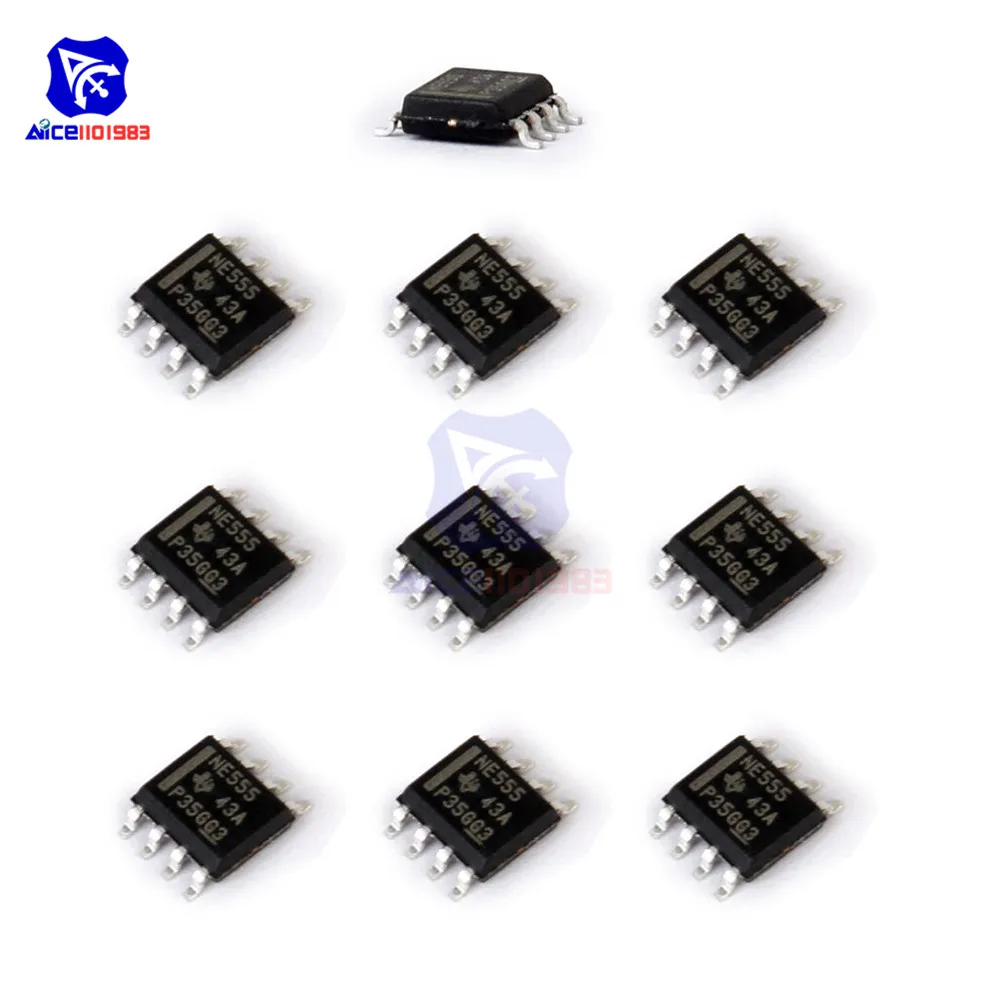 10PCS/Lot IC Chips NE555 555 SMD Timer IC SOP8 4.5V-16V Original Integrated Circuit Chips