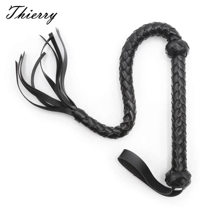 Thierry PU Leather Whip Flogger, BDSM Spanking Bondage Slave, Fantasia Fetiche Restrições, Brinquedos Sexuais para Casais, Jogos para Adultos, Barato