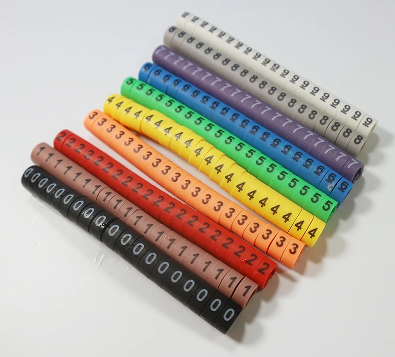 16mm2 EC-3 cable marker 0-9  different number colorful mixed A-Z 26 letters cable markers wire mark cable label in cable sleeves