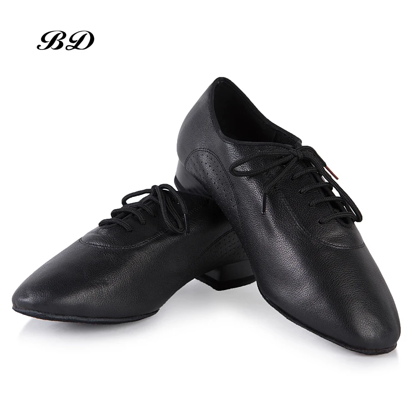 

Genuine Leather MEN SHOES TOP Latin Dance Shoes Ballroom Shoe Modern GB Waltz Friendship Soft Cowhide Premium Heel 2.5cm BD 309