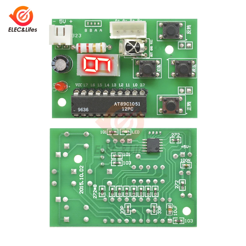 DC 5V Digital Stepper Motor Controller Driver Module 2-phase 4-wire Motor Driver Board Speed Regulator with Remote Control 4-6V