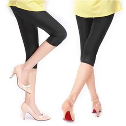 New Soft Solid Candy Color Women Summer Leggings High Stretched High Quality Fitness Clothing Cropped Trousers Women Accessory