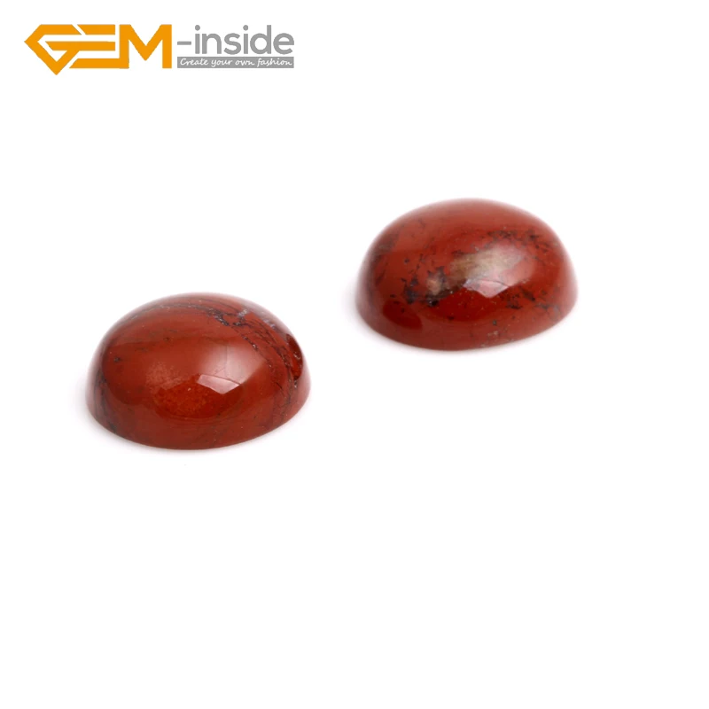 5 PCS GEM-inside Round/Oval Shape Natural Red Jaspers Stone CAB cabochon Beads For Jewellery Ring Pendant Making DIY Gifts