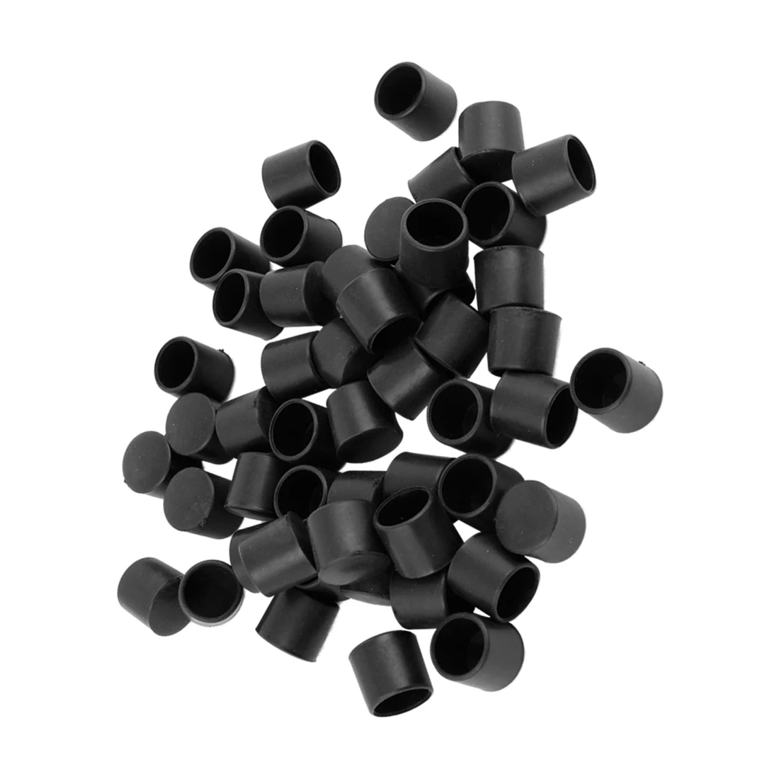 Hot Sale 50 Pcs Black Rubber PVC Flexible Round End Cap Round 12mm Foot Cover