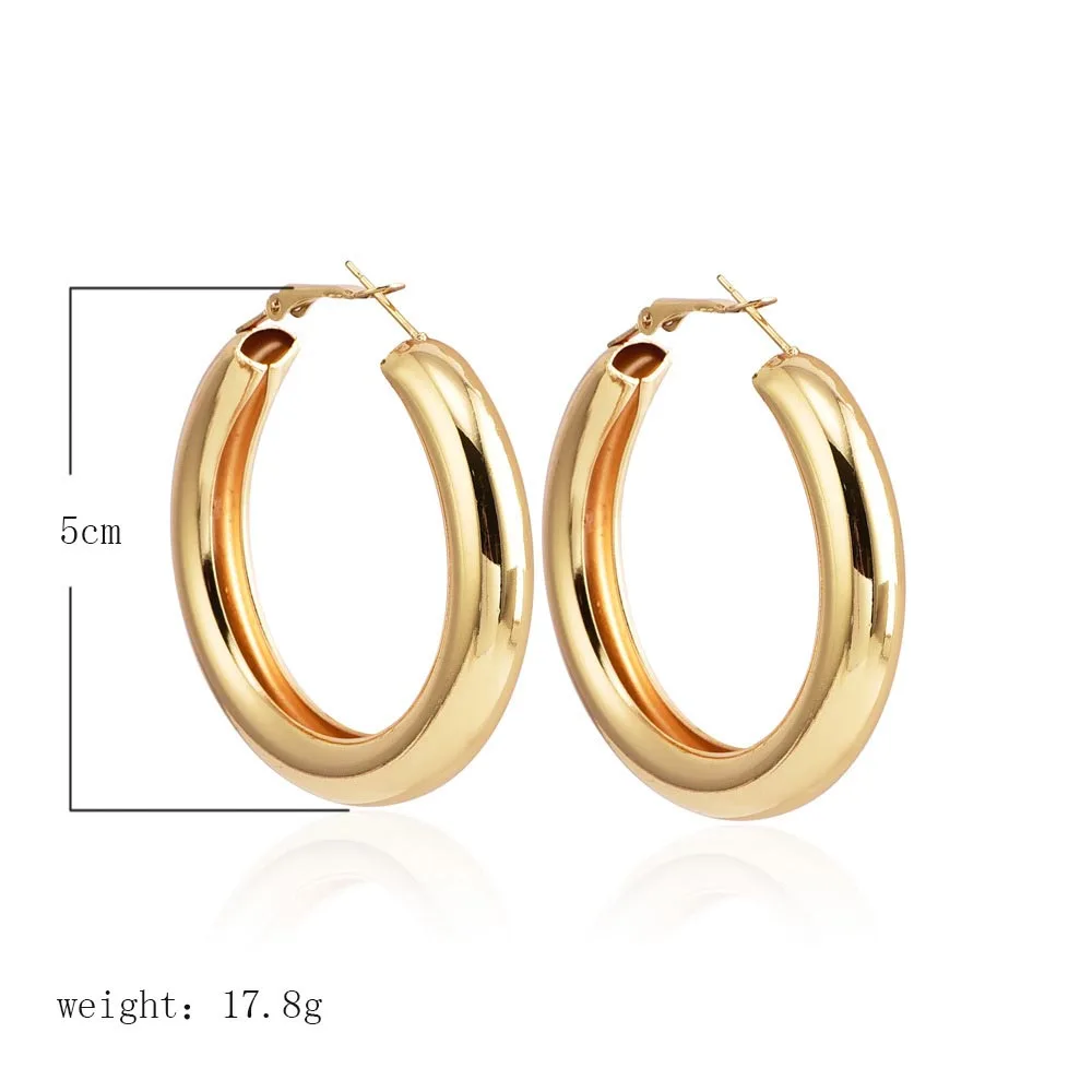 BLIJERY Vintage Statement Earrings Gold Color Geometric Circle Earrings Big Metal Hoop Earrings For Women Trendy Fashion Jewelry