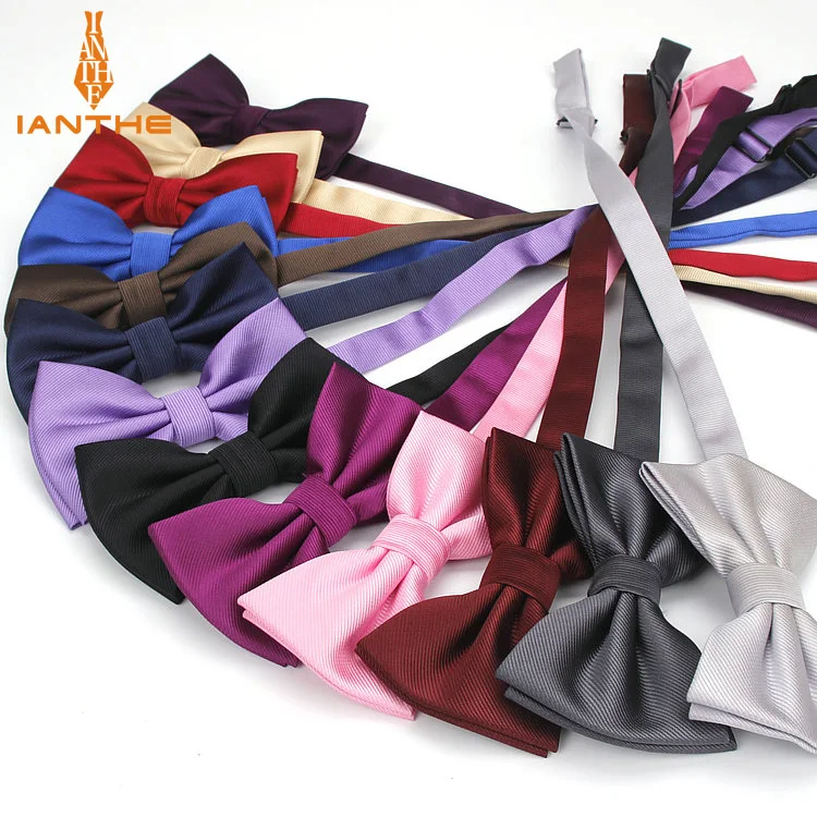 Bow tie fashion Wedding Party Men Women gravata-borboleta Solid Color Cravat Polyester Bowtie Male Dress Shirt gift Butterfly