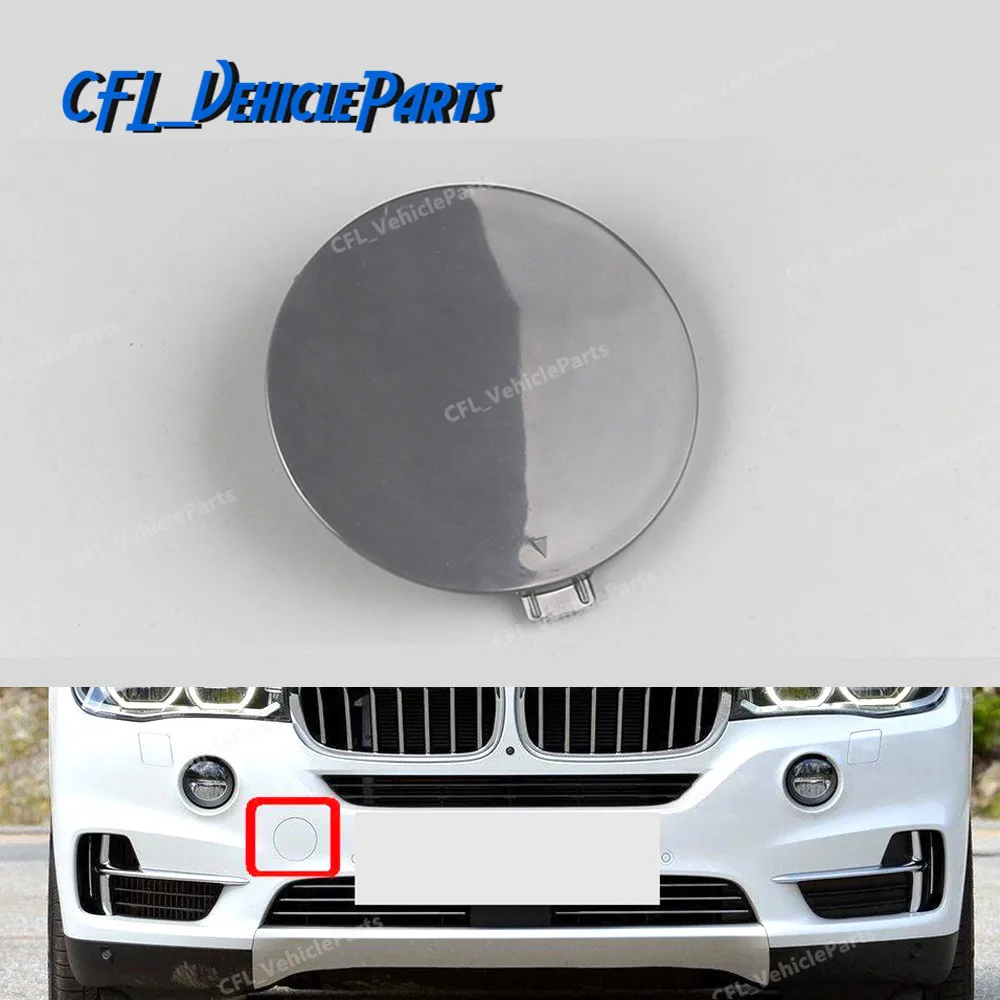 

Left Side Front Bumper Tow Hook Cover Tow Eye Cap Unpainted 51117378591 For BMW F15 X5 2013 2014