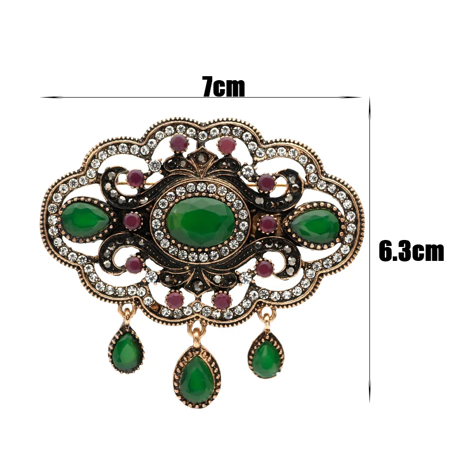 Sunspicems Elegent Round Flower Turkish Brooch For Women Ethnic Caftan Corsage Bride Wedding Jewerly Indian Bohemia Broches Pins