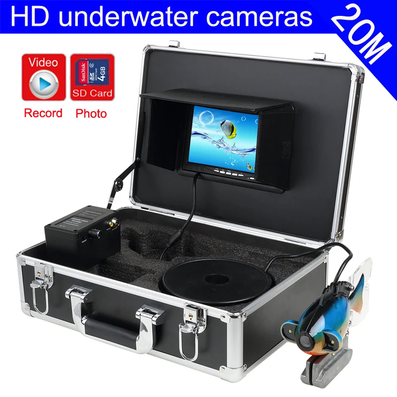 Underwater Fishing Camera with DVR Function 20 meter  cables 7 Digital LCD Monitor