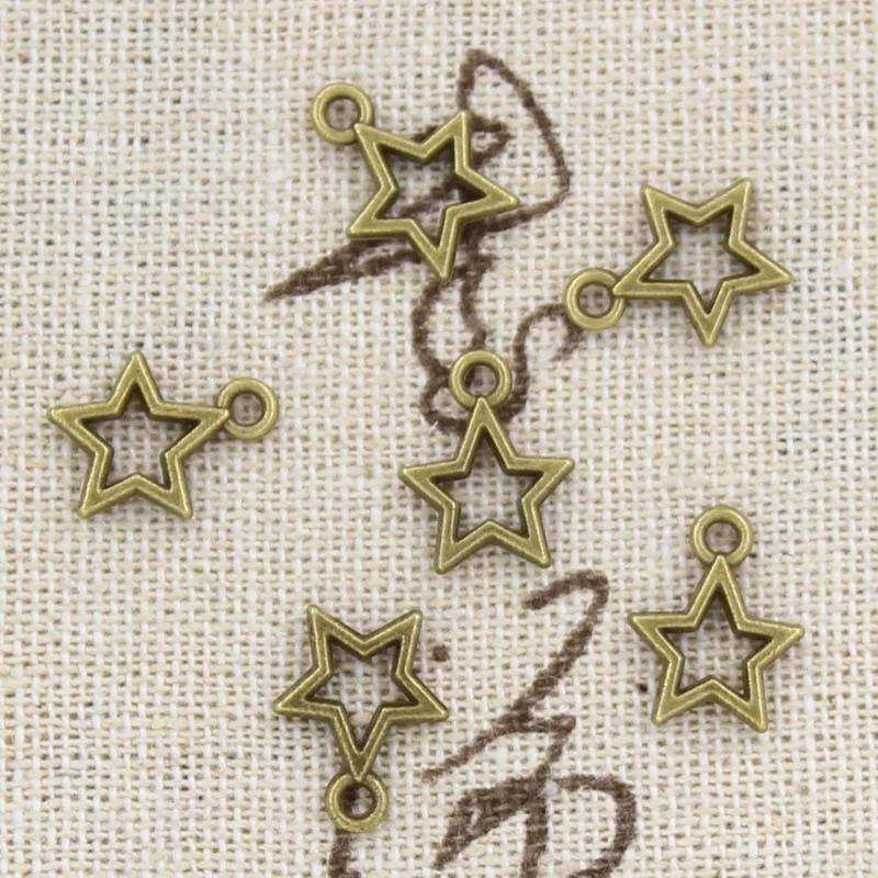 30pcs Charms Star Pentagram 13x10mm Antique Making Pendant fit,Vintage Tibetan Bronze Silver color,DIY Handmade Jewelry