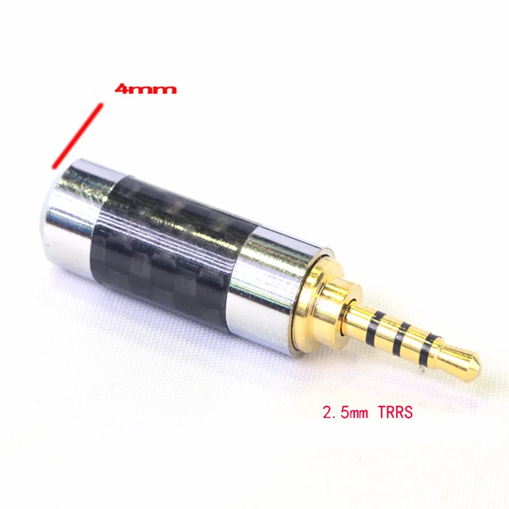 Free shipping Haldane 2.5mm 4 Pole carbon fiber Headphone Jack 2.5 mm Audio Connector For 4mm Cable Adapter