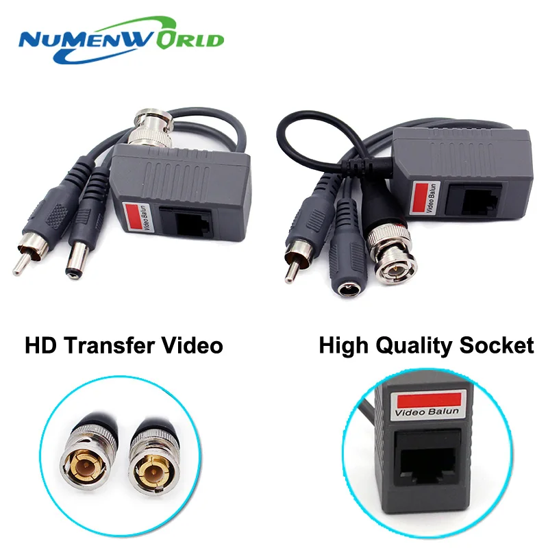 인기 UTP CCTV BNC 비디오 발룬 전원 수동 발룬 Rj45,POE 전원 비디오 오디오 3 in 1 트랜시버, CCTV 예비 부품 무료 배송