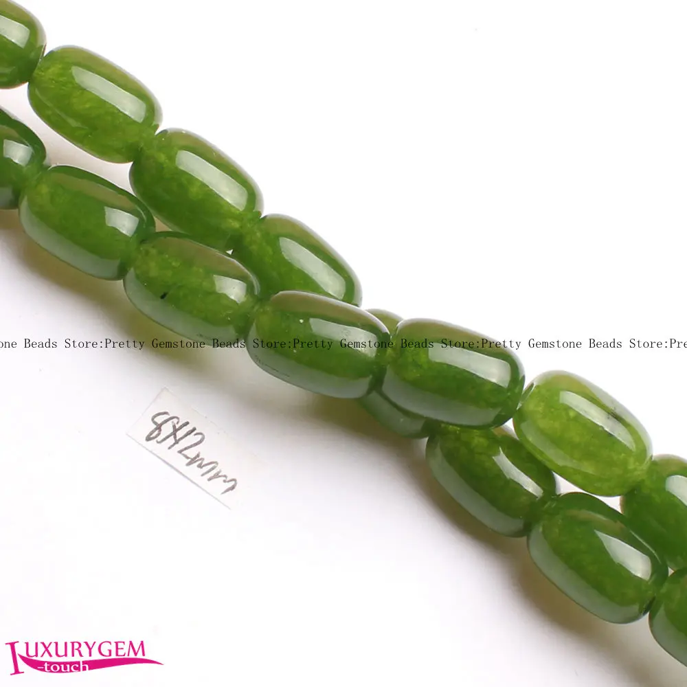 

8x12mm-15x20mm Smooth Natural Jades Stone Column Shape Loose Beads Strand 15" Jewellery Making wj356