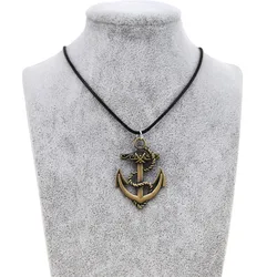 Anchor Choker Necklace For Women Retro Leather Chain Anchor Necklaces Pendants Men Jewelry Party Gift