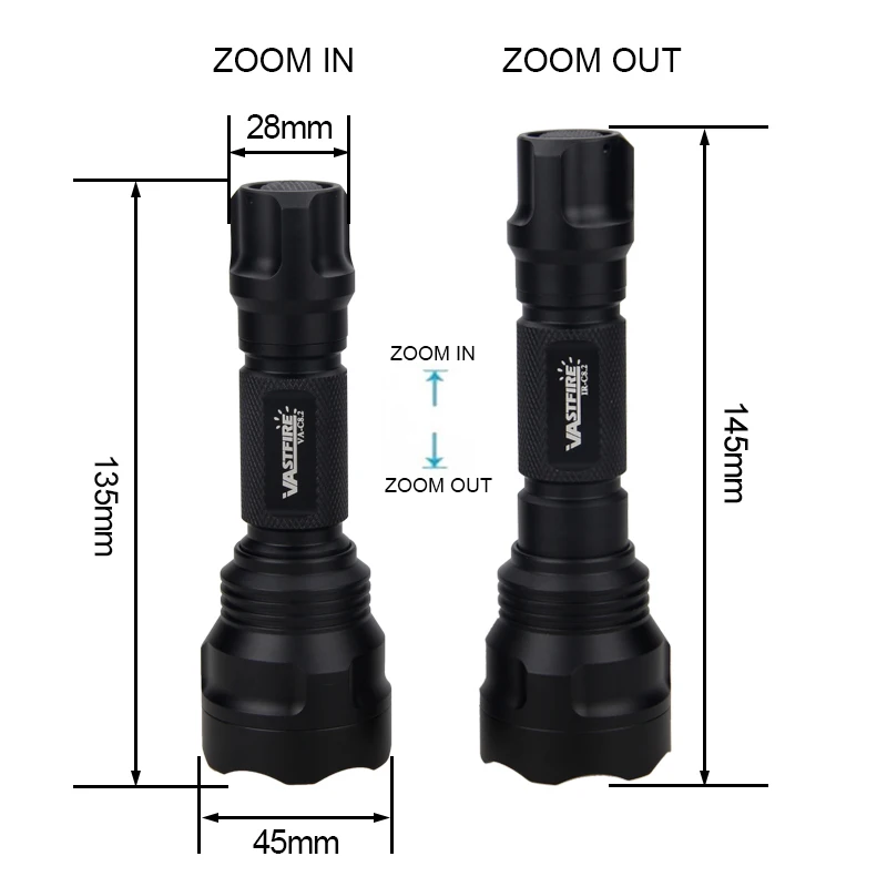 IR-501b Zoomable Focus Hunting Flashlight infrared Radiation IR 940nm Night Vision Outdoor Night Rifle Scope Weapon Light