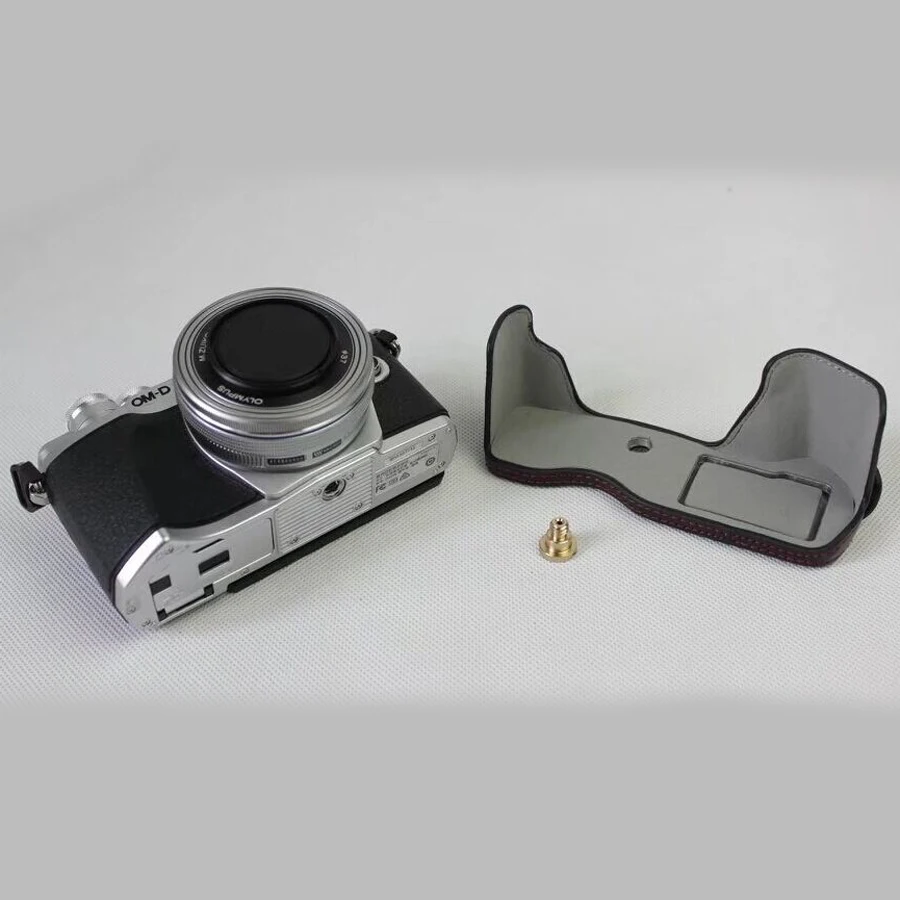 Caso duro della copertura della macchina fotografica del corpo della cassa di cuoio dell'unità di elaborazione per Olympus E-M10II EM10III E-M10 MarkIII E-M10 3S con l'apertura della batteria