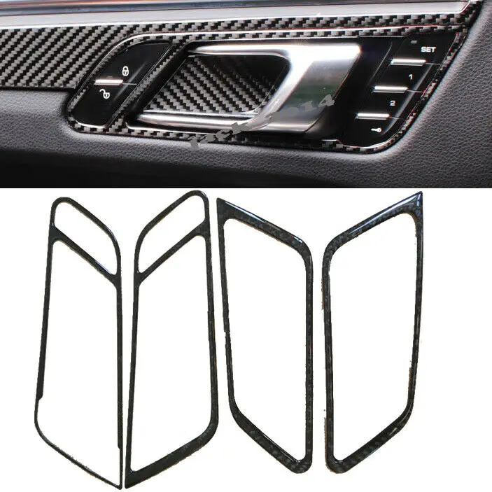 Real Carbon Fiber Inner Door Handle Frame Trim Interior for Porsche Macan 2015 2016 2017 2018