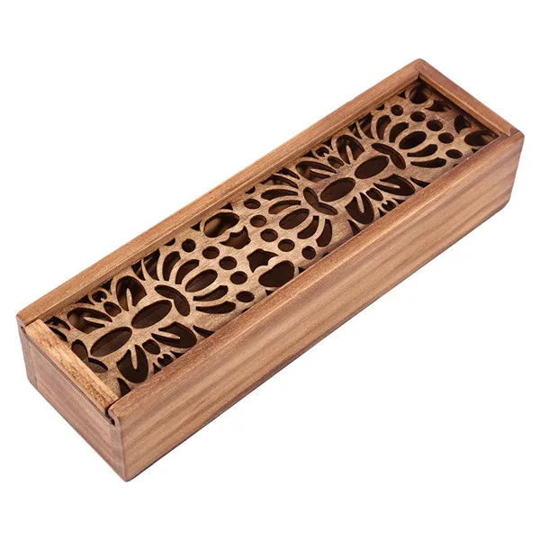 Draagbare Retro Box Hollow Houten Etui Opbergdoos Studenten Leuke Houten Potlood Doos Multi Briefpapier Bureau Opslag Accessoires