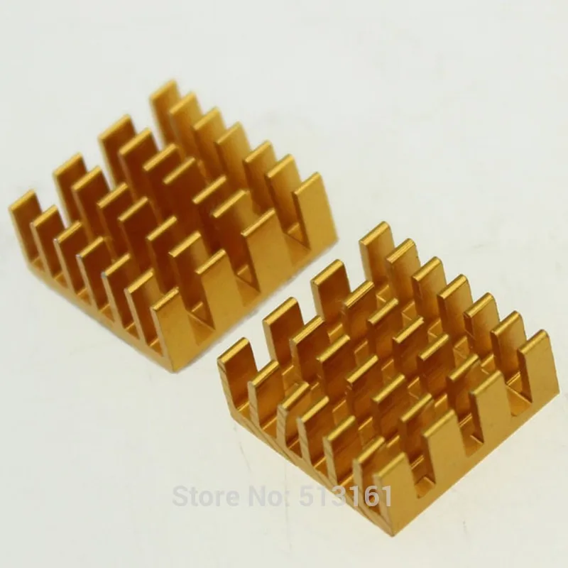 50 шт./лот 14x14x6 мм алюминиевый радиатор для CPU VGA карты золотой теплоотвод