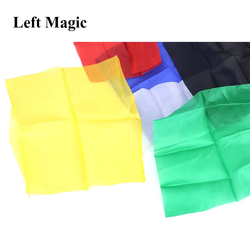 15*15cm Colorful Silk Scarf Close Up Magic Tricks Red Blue Green Blue Black White Color Magic Silk Street Stage Magic Props