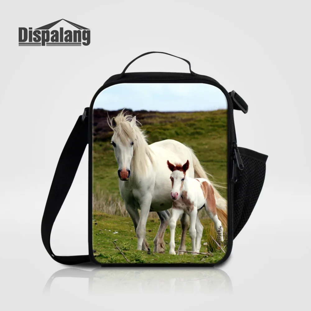 

Dispalang Children Lunch Bag For Kids Animal Horse Print Lunch Box Thermal Insulated Food Bag For Boys Girls Luncnbag for School