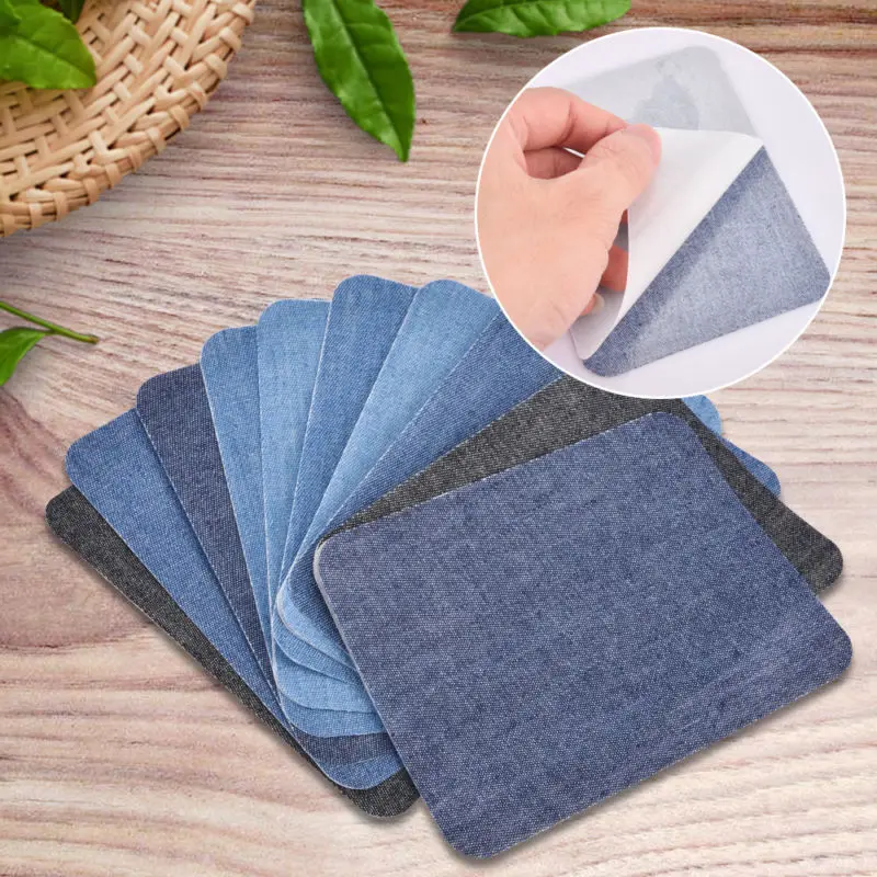 10Pcs Thermische Klebrige Eisen Auf Ausbessern Patches Jeans Tasche Hut Reparatur Decor Design