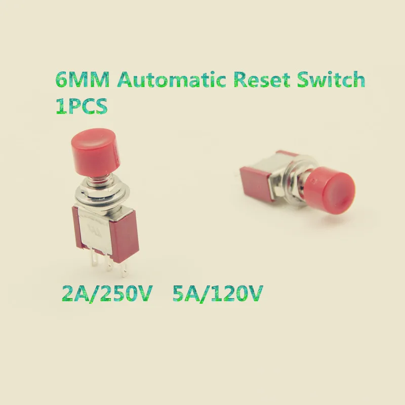 1pcs/lot YT603  6MM Automatic Reset Switch  Toggle Switch  Free Shipping  2A/250V  5A/120V  3 Pin Small circular point start