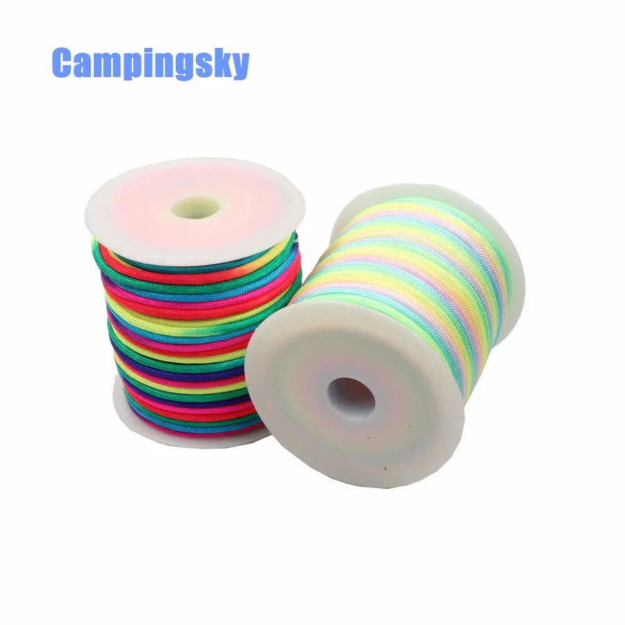 CAMPINGSKY Rainbow Paracord 100 Feet 550 Nylon Parachute Cord Lanyard Rope For Outdoor Climbing