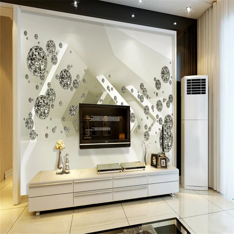 beibehang wall murals wall stickers three-dimensional space gold ball 3d TV backdrop wall papel de parede 3d wallpaper