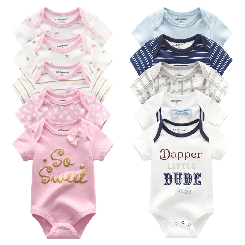 5PCS/Lot Baby Boys Clothes Unicorn Girls Clothing Bodysuits Baby Girls Clothes  0-12M Newborn 100%Cotton Roupas de bebe