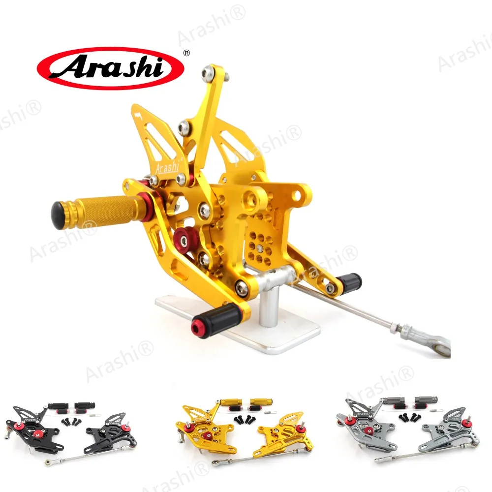 Arashi For Speed Triple 1050 2005 - 2010 CNC Adjustable Footrests Rider Foot Pegs Rearset Rest 2006 2007 2008 2009 Gold