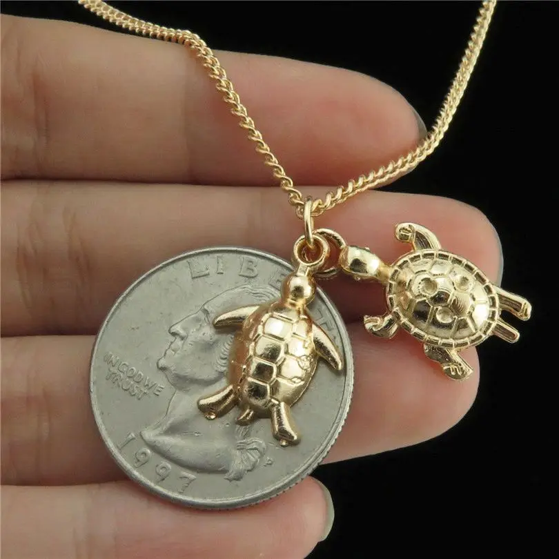 1Pc Women Summer Sea Animal Turtle Grunge Pendant Necklaces DIY Alloy Vintage Marine Life Tortoise Men Collares  Jewelry Bulk