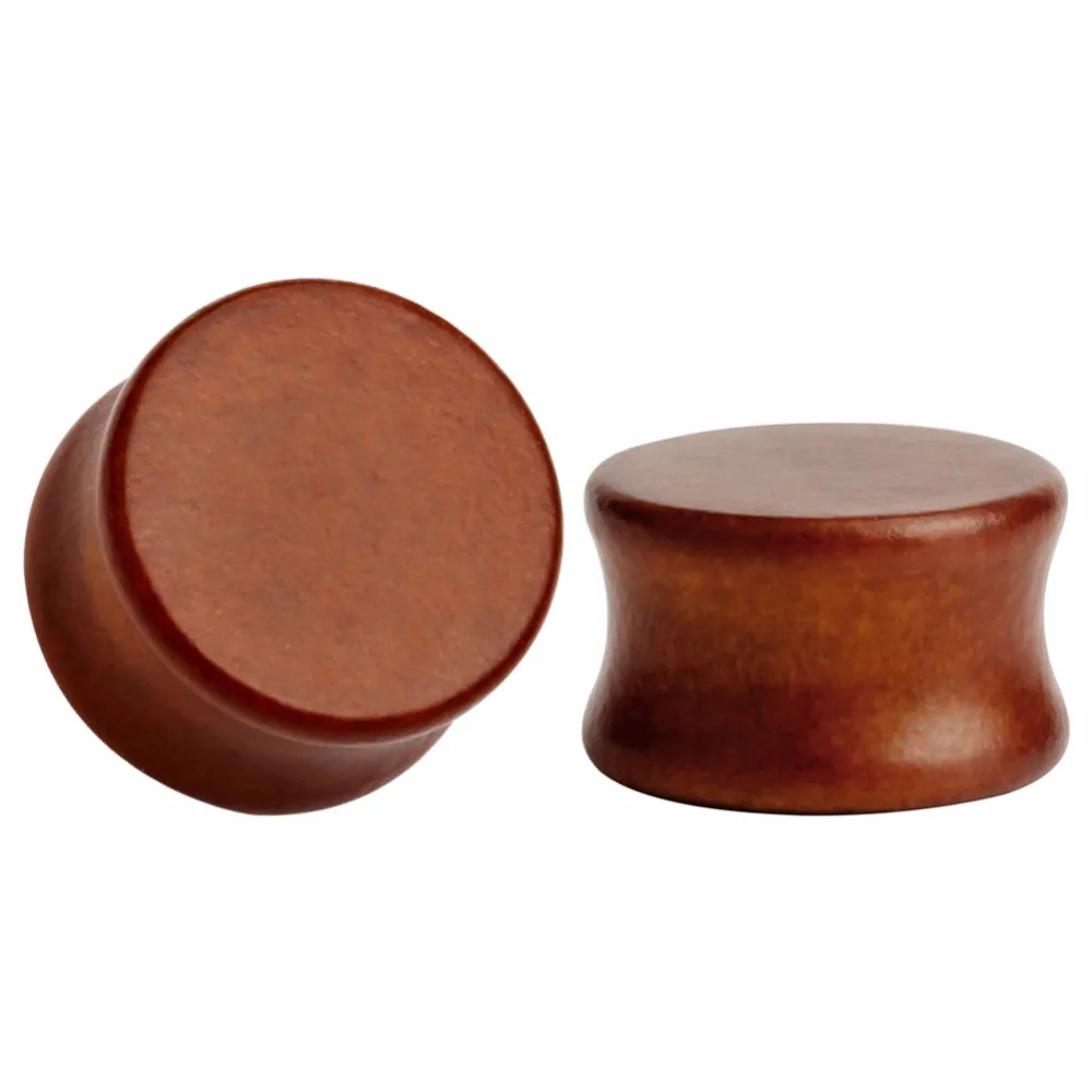 

double flared brown plain ear plugs wood ear tunnels piercing body jewelry sell by pair from 8mm to 50mm large plugs