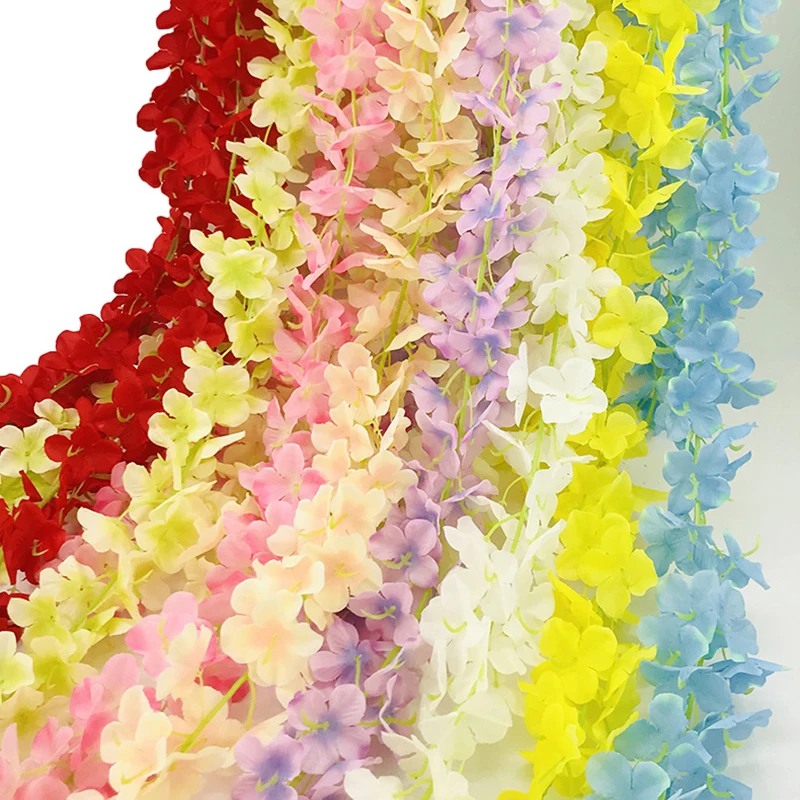 

Artificial Silk Flowers String Wreath, Wedding Decor, Party Home Wall, DIY Decorative Crafts, Handmade Fake Flower, 2m, 3Pcs Lot