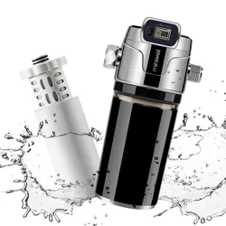 Miniwell L760-E201 Shower Filter, Black Color With Electronic Display , Remove Heavy Metal , and Two Cartridges Inside