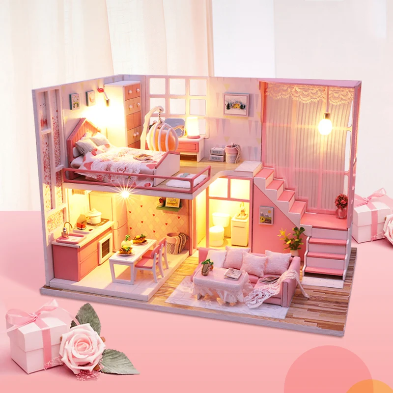 

Handmade Doll House Furniture Diy Dollhouse Miniature Dollhouse Wooden Toys Puzzle Educational Toys For Children Grownups Gift