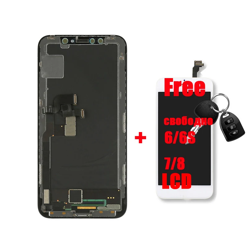 [Free Gift] 100% Guarantee for iPhone X lcd Screen on X Display Screen Replacement Assemble Black Pantalla with Repair Tool OEM